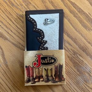 Justin Boots Cowboy check book and credit card holder